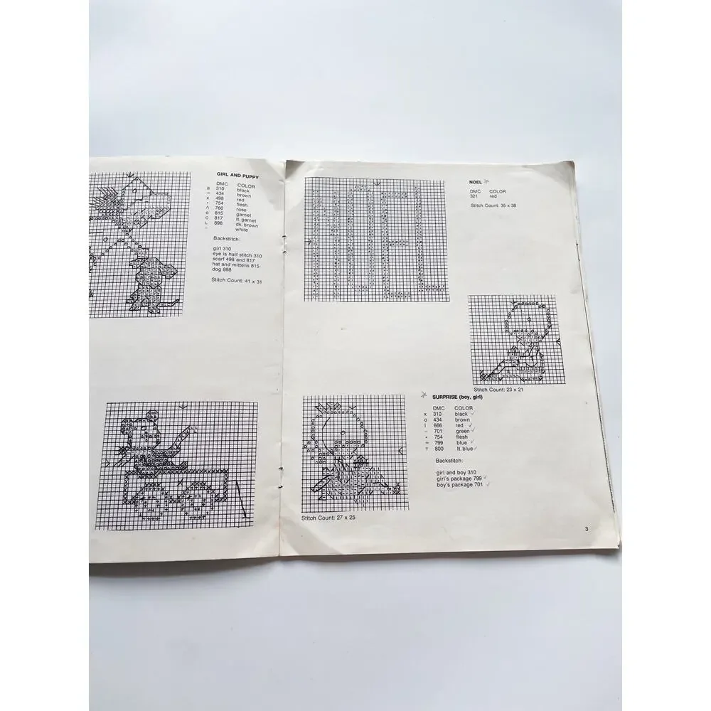 Vintage A Merry Little Christmas Holiday Counted Cross Stitch Chart Book